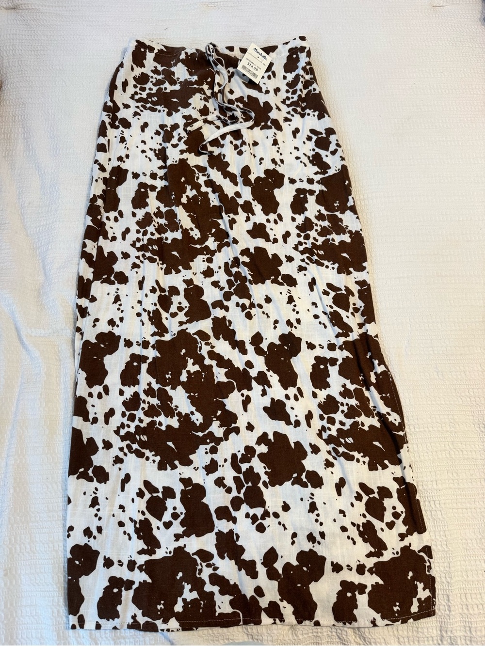 Marshalls Brown and White Cowprint Maxi Skirt Size M
